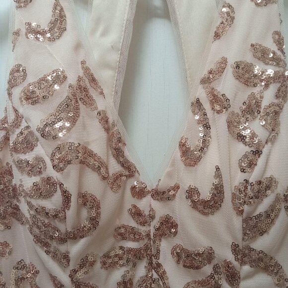 Champagne Pink Sequined Formal Dress NWT - Picture 6 of 6